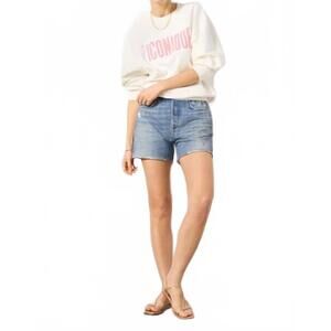 NEW CLARE V. iconique oversized sweatshirt in oyster white with peony